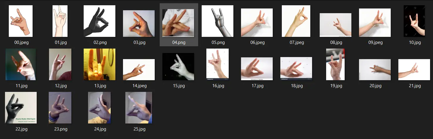 Imágenes de gesto de zorro